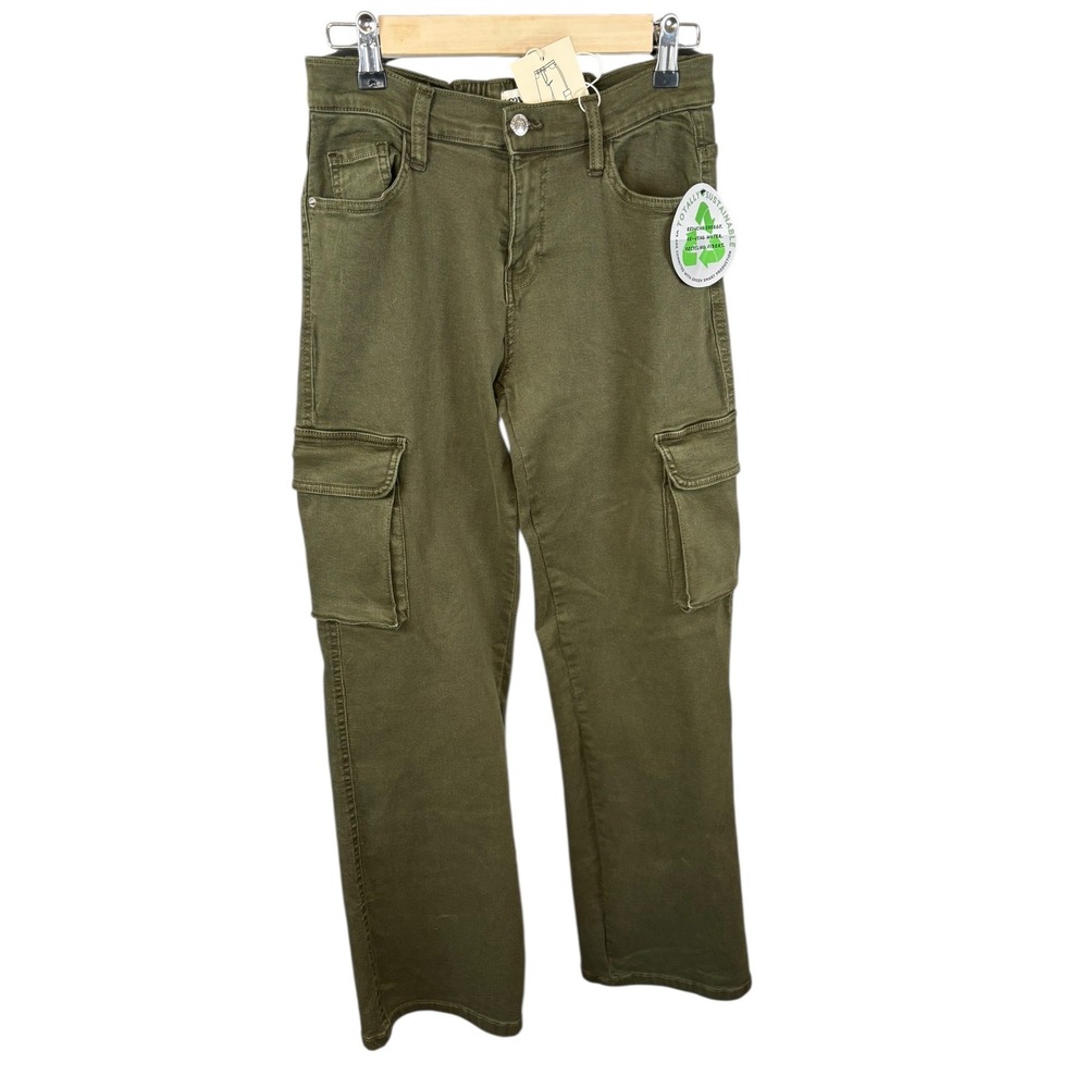Lovegen‎ Womens Wide Leg Cargo Pants Mid Olive Green Size 3/27